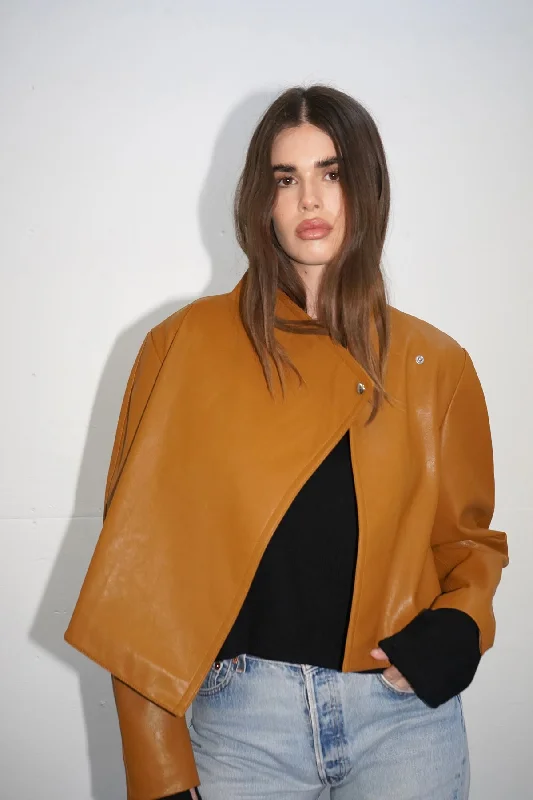 Solo Faux Leather Jacket - Toffee