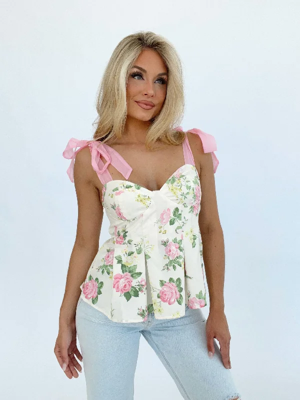 Sweet Peony Tie Tank