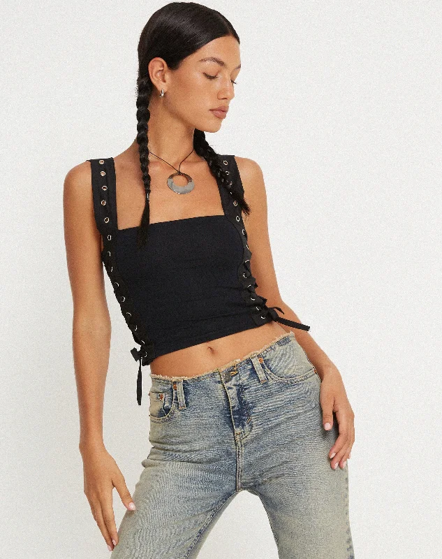 Wati Crop Top in Black