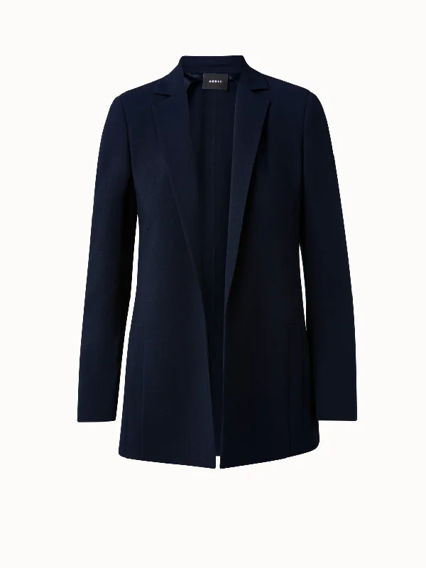 Wool Double-Face Blazer with Elongated Lapel